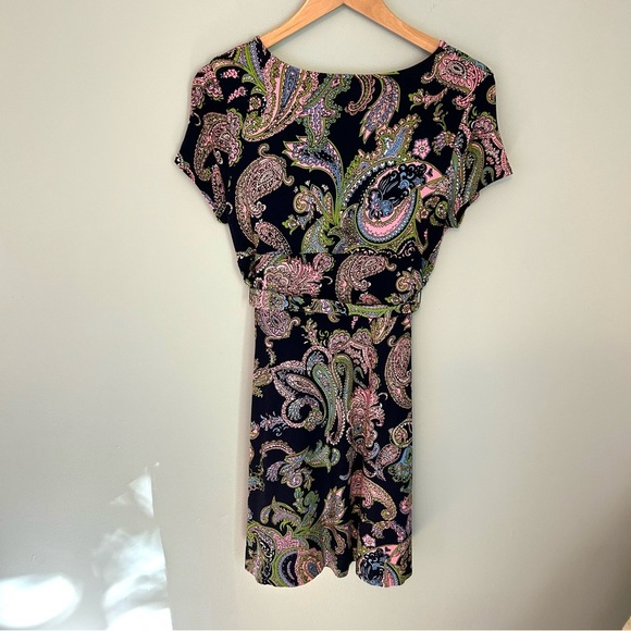 Talbots Faux Wrap Belted Dress. Suze MP. - Picture 9 of 15